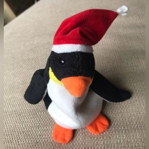 Bundle 3 for $10. Ty beanie baby penguin with Santa hat named Zero from 1998.